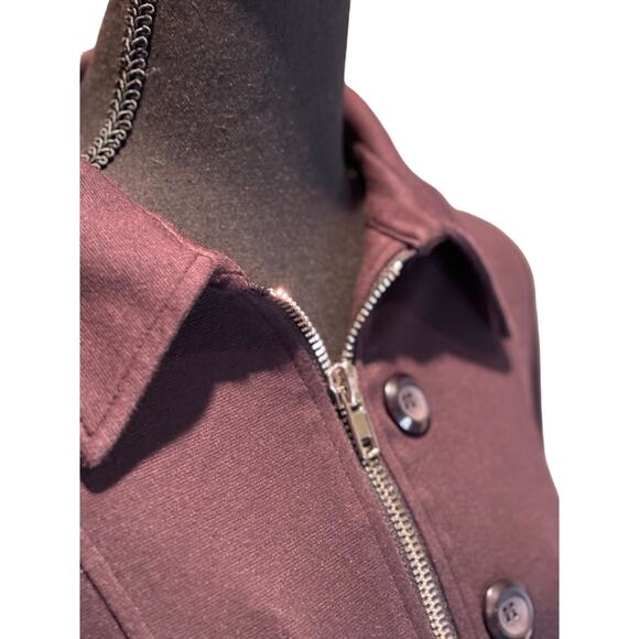 Women's Comfy USA Long Thick Black Cotton Blnd Zip Jacket Lagenlook XS, EUC - Picture 3 of 3